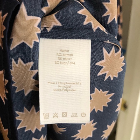 Boden x Anthropologie Harriet Blue & Gold Button Up Blouse - Picture 9 of 10